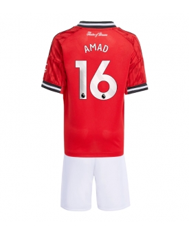 Billige Fotballdrakt Manchester United Amad Diallo #16 Replika Hjemmedraktsett Barn 2025-26 Kortermet (med bukser)